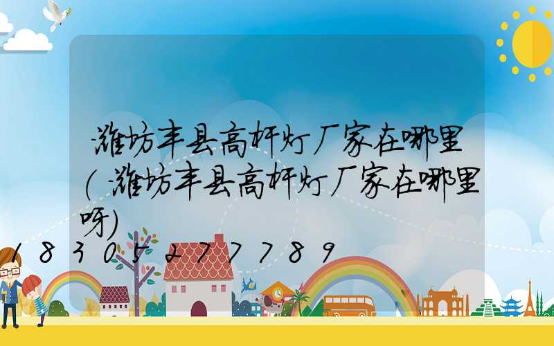 潍坊丰县高杆灯厂家在哪里(潍坊丰县高杆灯厂家在哪里呀)
