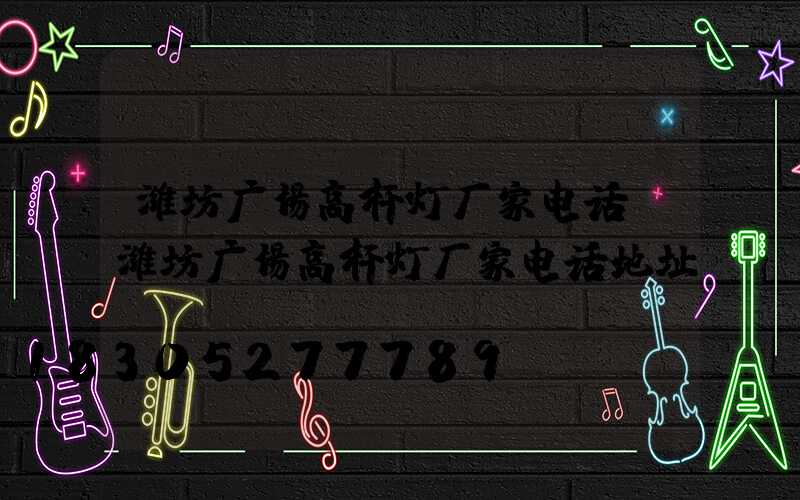 潍坊广场高杆灯厂家电话(潍坊广场高杆灯厂家电话地址)
