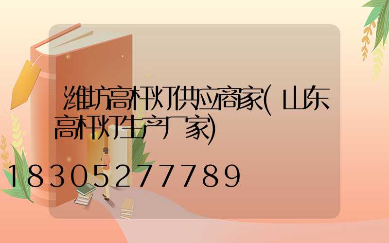 潍坊高杆灯供应商家(山东高杆灯生产厂家)