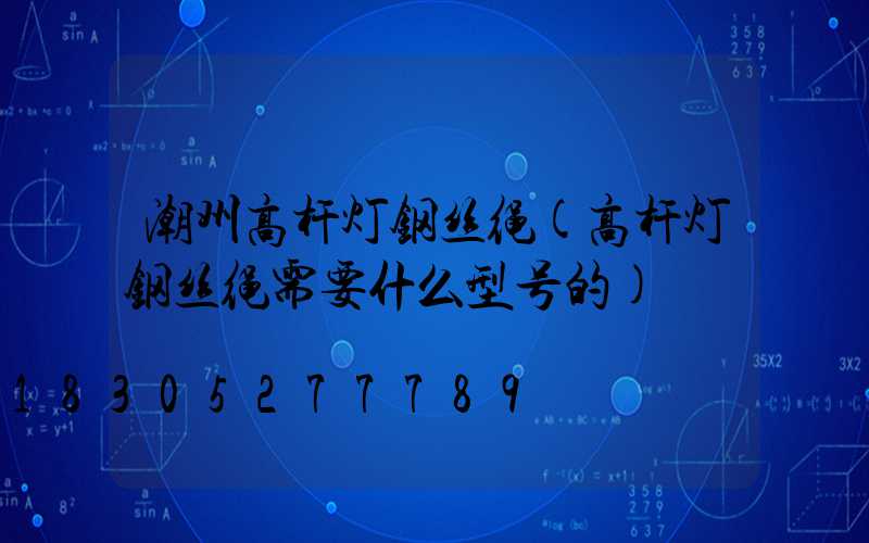 潮州高杆灯钢丝绳(高杆灯钢丝绳需要什么型号的)