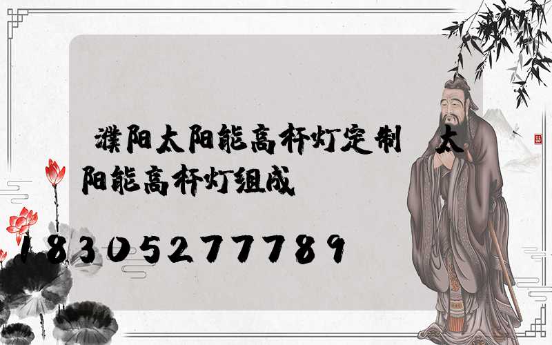 濮阳太阳能高杆灯定制(太阳能高杆灯组成)