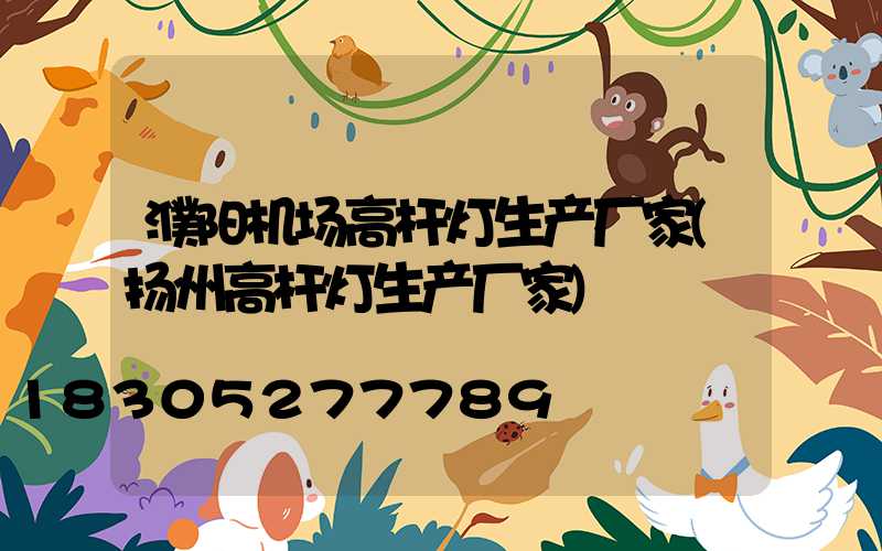 濮阳机场高杆灯生产厂家(扬州高杆灯生产厂家)