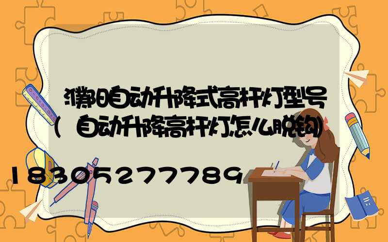 濮阳自动升降式高杆灯型号(自动升降高杆灯怎么脱钩)