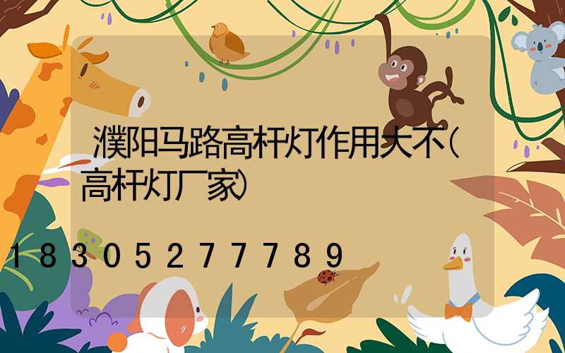 濮阳马路高杆灯作用大不(高杆灯厂家)
