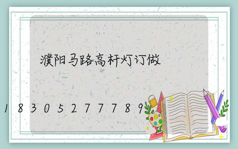 濮阳马路高杆灯订做