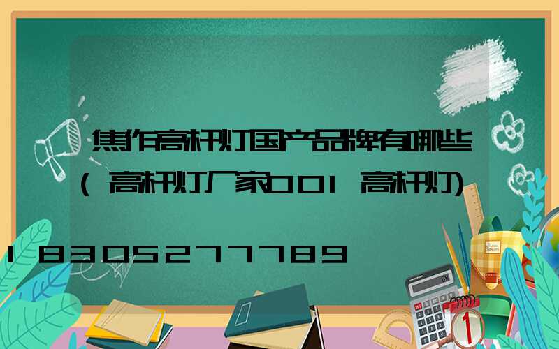 焦作高杆灯国产品牌有哪些(高杆灯厂家001高杆灯)