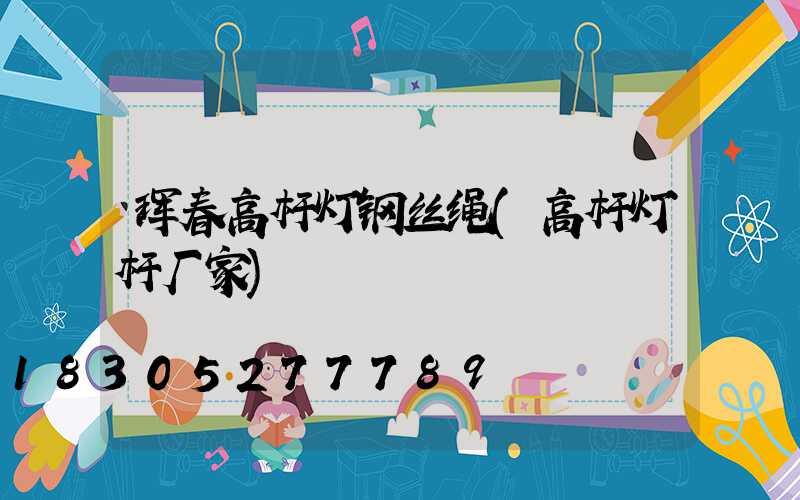 珲春高杆灯钢丝绳(高杆灯杆厂家)
