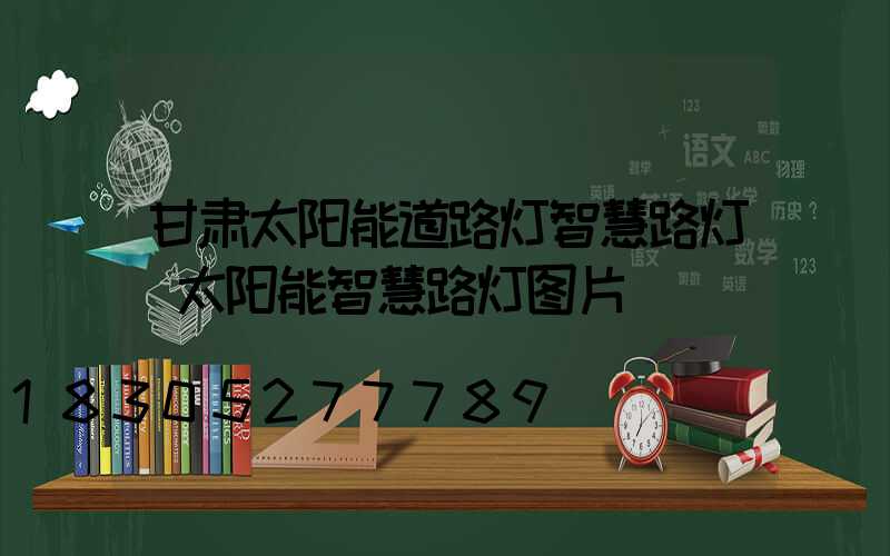 甘肃太阳能道路灯智慧路灯(太阳能智慧路灯图片)