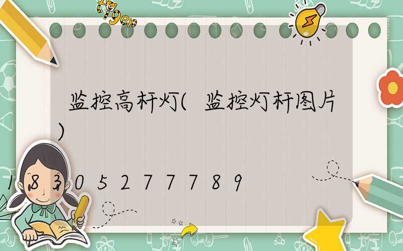 监控高杆灯(监控灯杆图片)