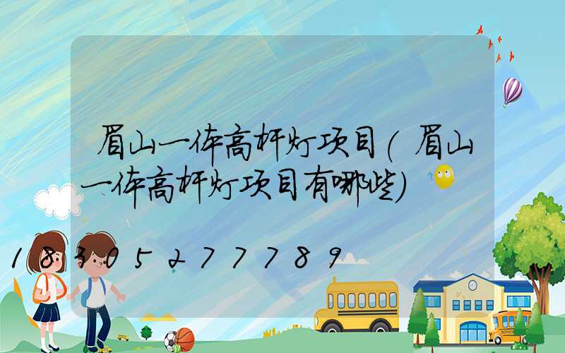 眉山一体高杆灯项目(眉山一体高杆灯项目有哪些)