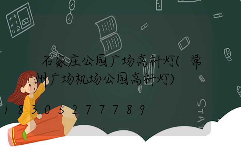石家庄公园广场高杆灯(常州广场机场公园高杆灯)
