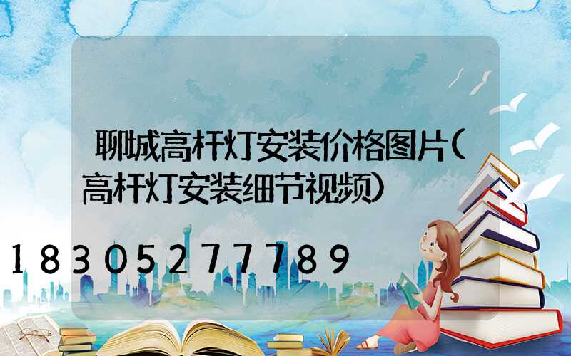聊城高杆灯安装价格图片(高杆灯安装细节视频)