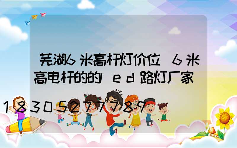 芜湖6米高杆灯价位(6米高电杆的的led路灯厂家)