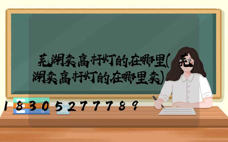芜湖卖高杆灯的在哪里(芜湖卖高杆灯的在哪里卖)