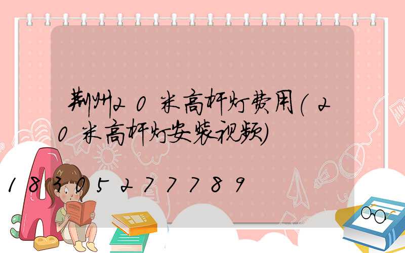 荆州20米高杆灯费用(20米高杆灯安装视频)