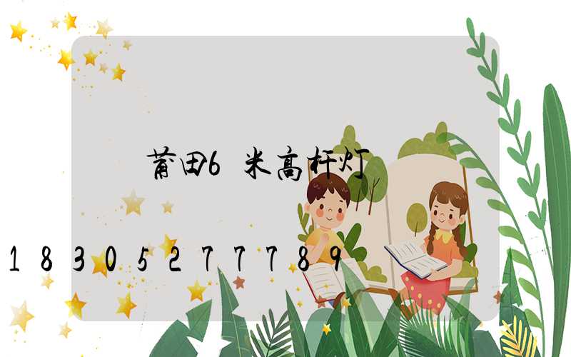 莆田6米高杆灯