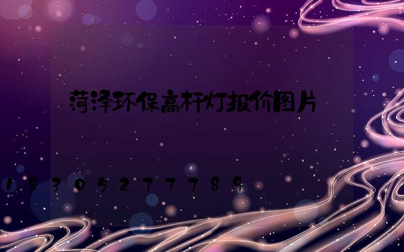 菏泽环保高杆灯报价图片