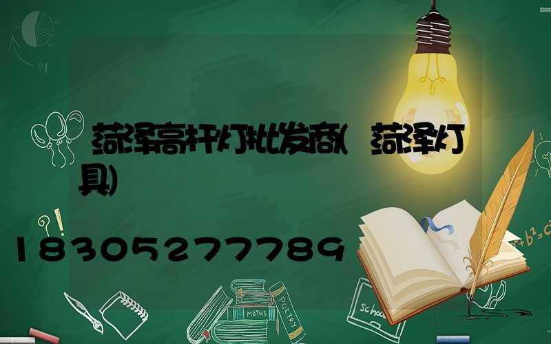 菏泽高杆灯批发商(菏泽灯具)
