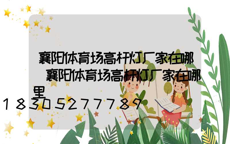 襄阳体育场高杆灯厂家在哪(襄阳体育场高杆灯厂家在哪里)