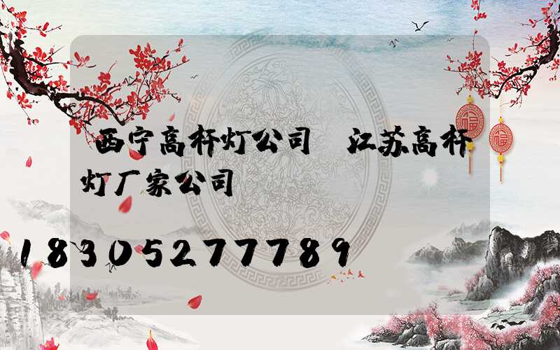 西宁高杆灯公司(江苏高杆灯厂家公司)