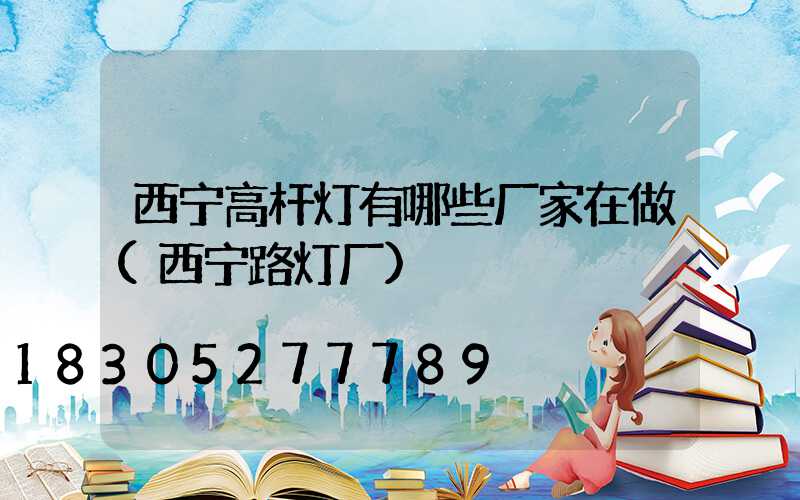 西宁高杆灯有哪些厂家在做(西宁路灯厂)