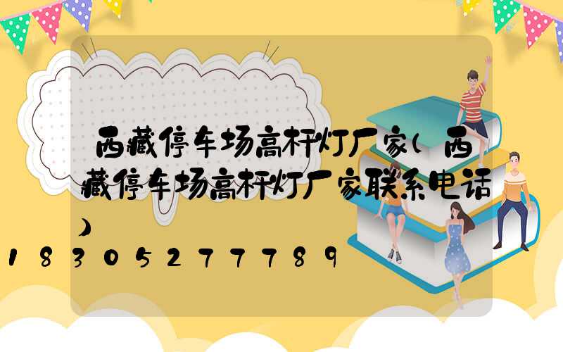 西藏停车场高杆灯厂家(西藏停车场高杆灯厂家联系电话)