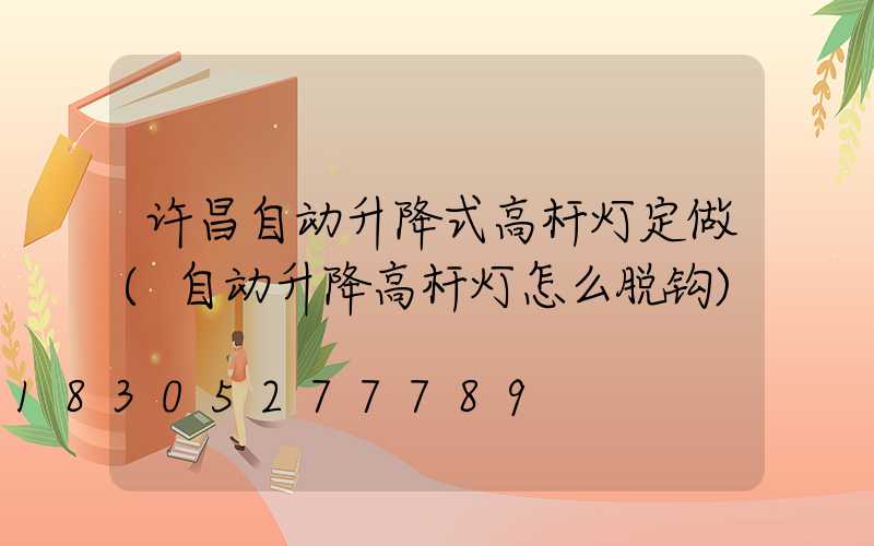 许昌自动升降式高杆灯定做(自动升降高杆灯怎么脱钩)