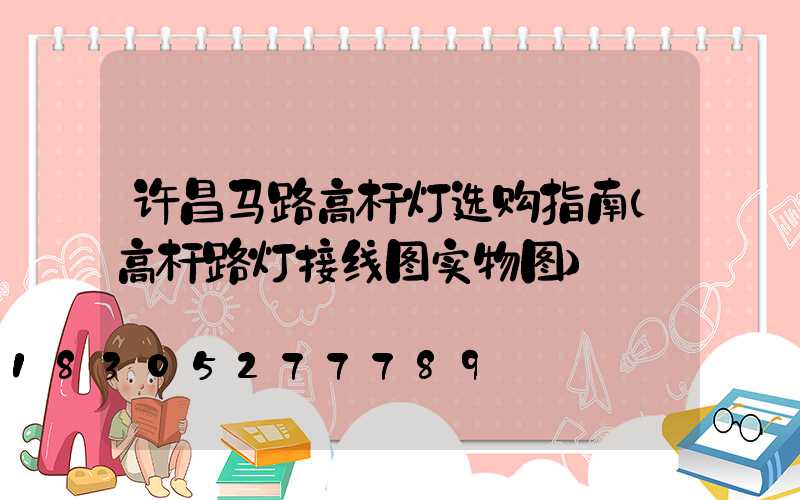 许昌马路高杆灯选购指南(高杆路灯接线图实物图)