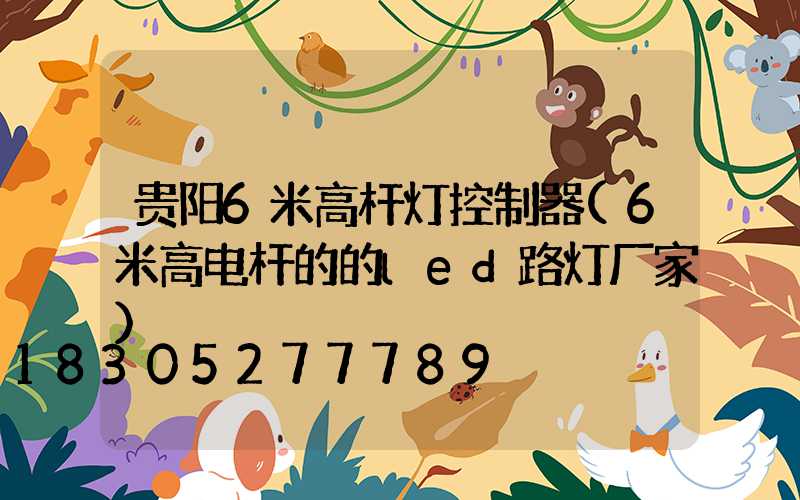 贵阳6米高杆灯控制器(6米高电杆的的led路灯厂家)