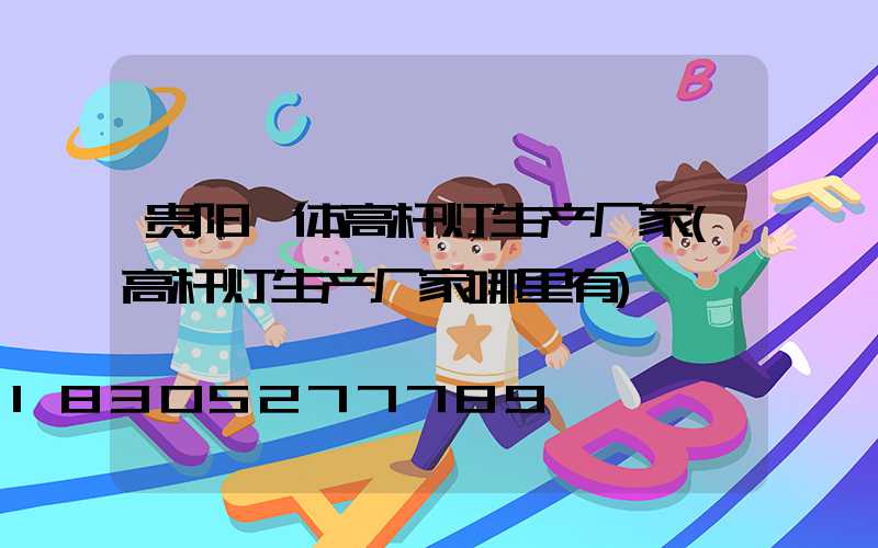 贵阳一体高杆灯生产厂家(高杆灯生产厂家哪里有)