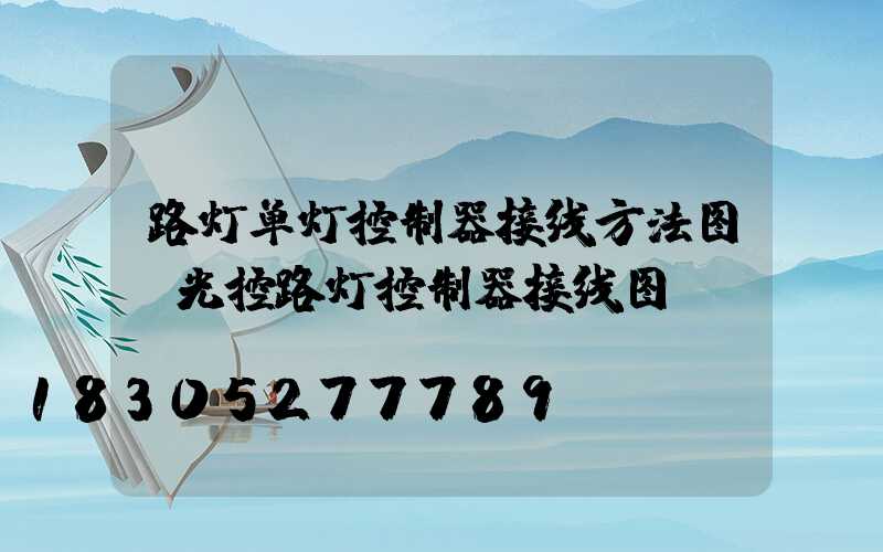 路灯单灯控制器接线方法图(光控路灯控制器接线图)