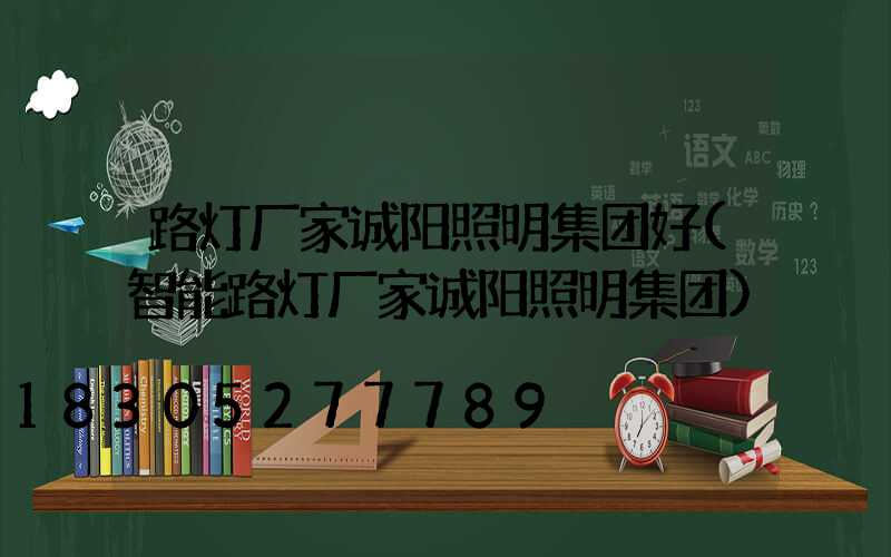 路灯厂家诚阳照明集团好(智能路灯厂家诚阳照明集团)