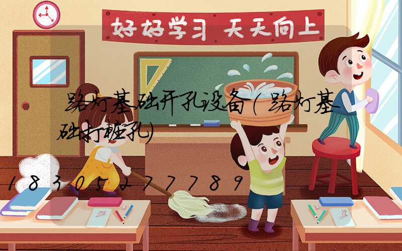 路灯基础开孔设备(路灯基础打桩孔)