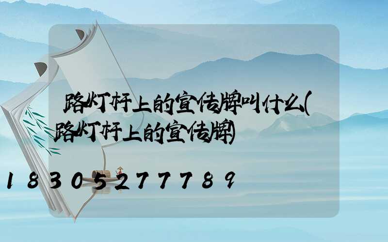 路灯杆上的宣传牌叫什么(路灯杆上的宣传牌)