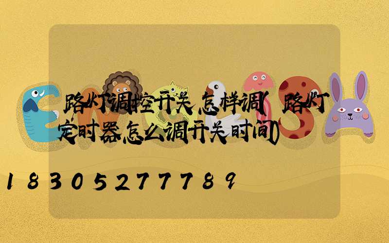 路灯调控开关怎样调(路灯定时器怎么调开关时间)
