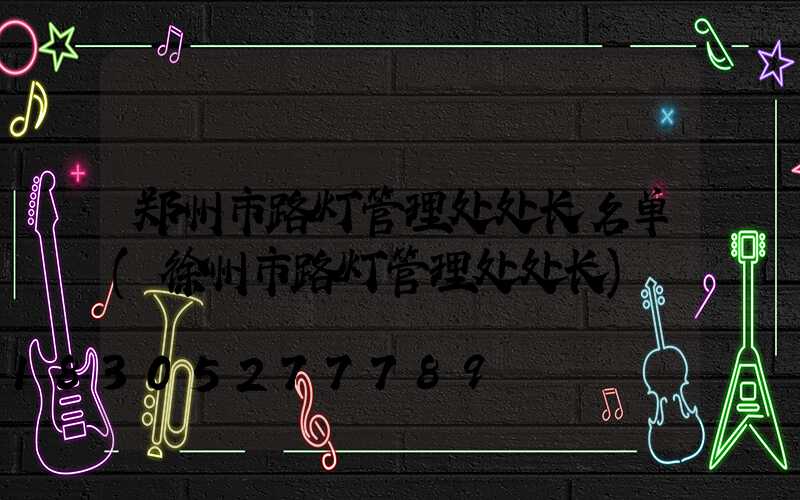 郑州市路灯管理处处长名单(徐州市路灯管理处处长)