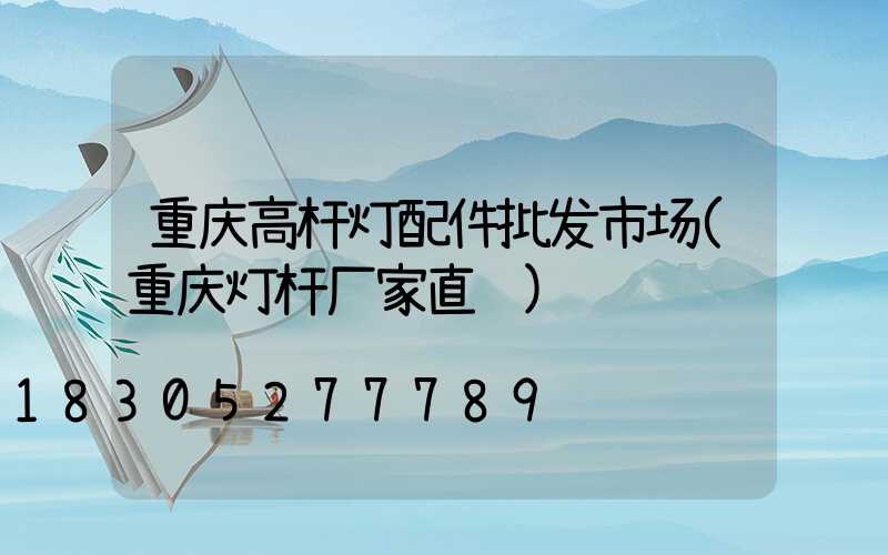 重庆高杆灯配件批发市场(重庆灯杆厂家直销)