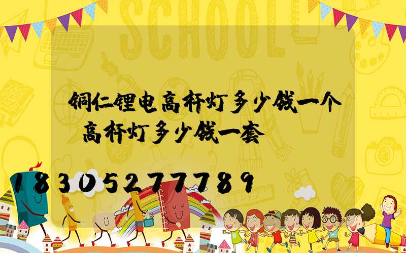 铜仁锂电高杆灯多少钱一个(高杆灯多少钱一套)