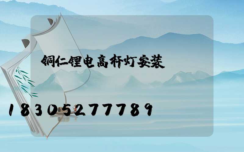 铜仁锂电高杆灯安装