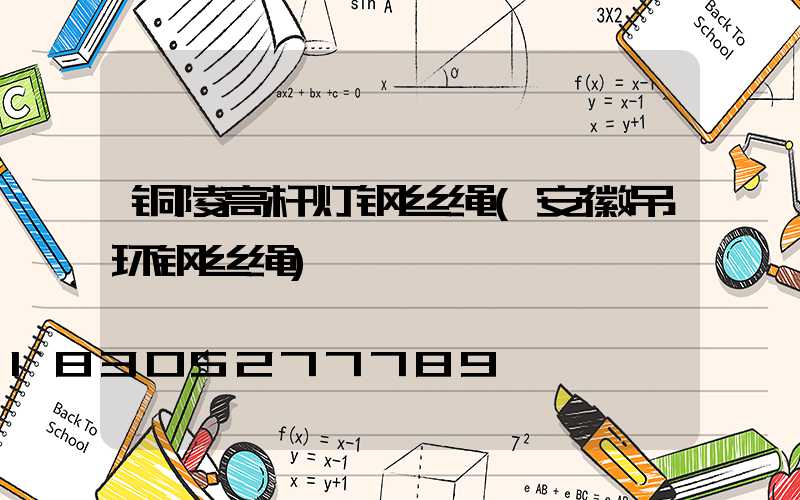 铜陵高杆灯钢丝绳(安徽吊环钢丝绳)