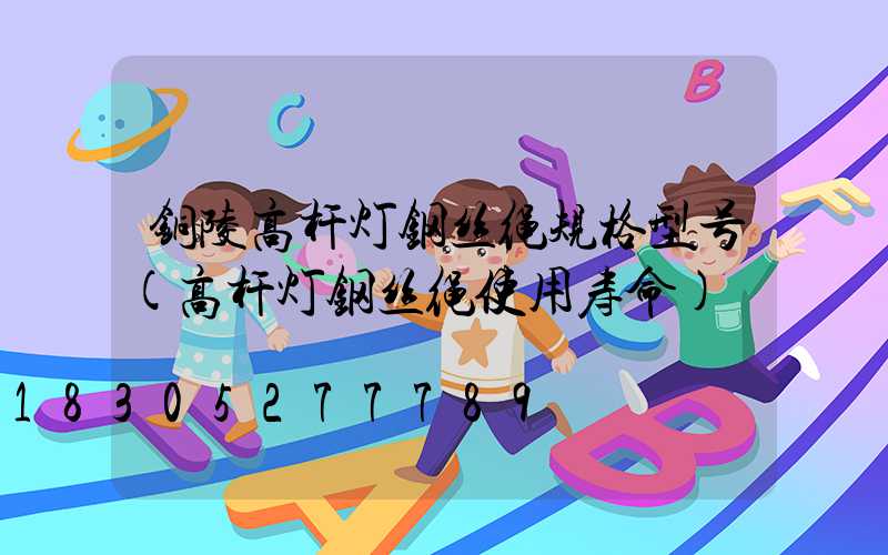 铜陵高杆灯钢丝绳规格型号(高杆灯钢丝绳使用寿命)