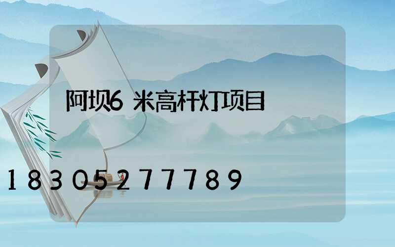 阿坝6米高杆灯项目