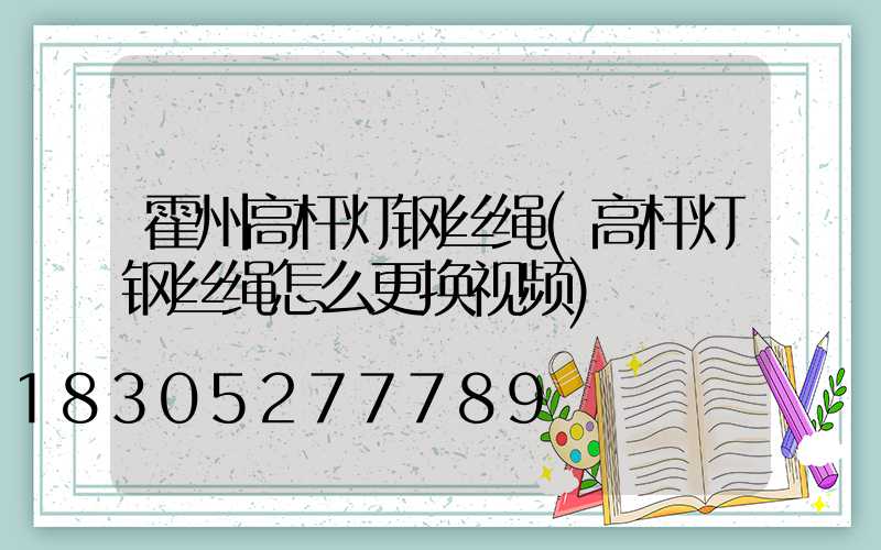 霍州高杆灯钢丝绳(高杆灯钢丝绳怎么更换视频)