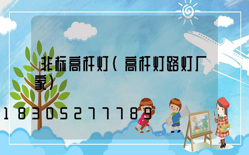 非标高杆灯(高杆灯路灯厂家)