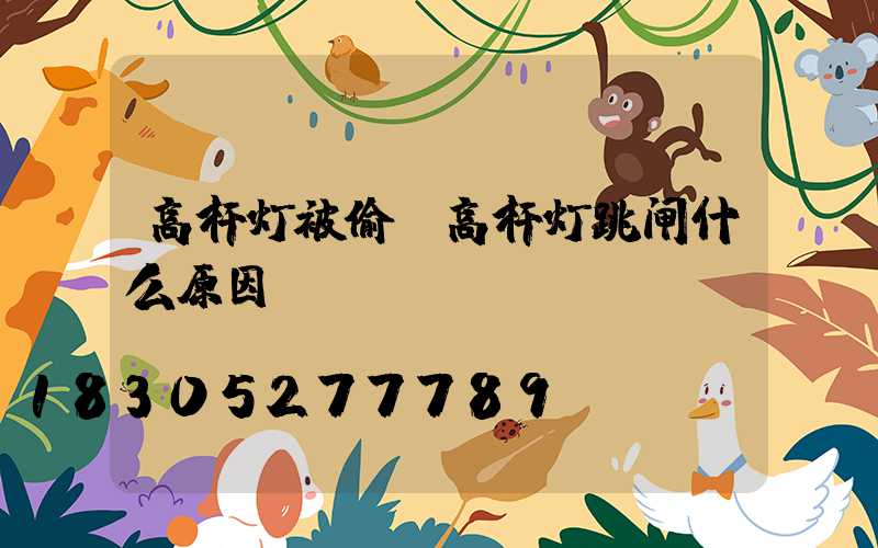 高杆灯被偷(高杆灯跳闸什么原因)