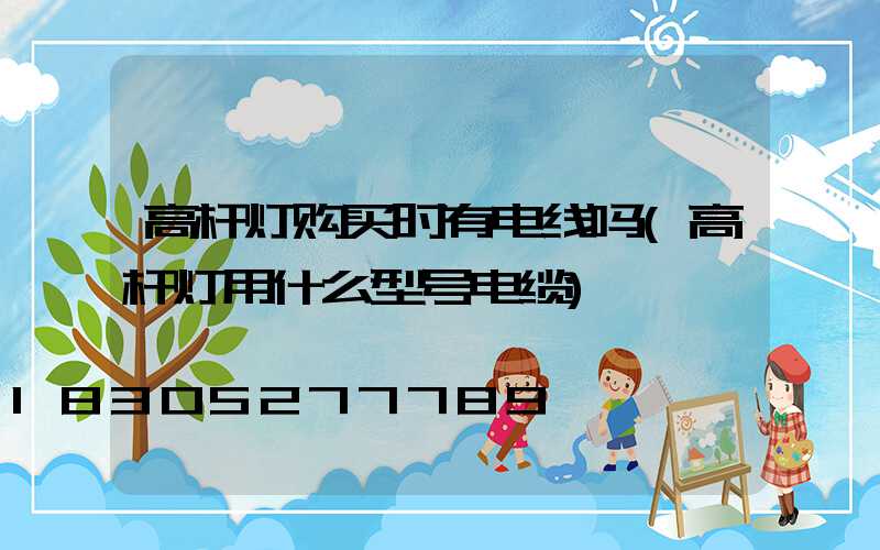 高杆灯购买时有电线吗(高杆灯用什么型号电缆)