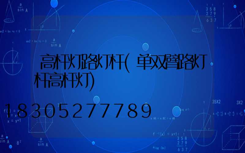 高杆灯路灯杆(单双臂路灯杆高杆灯)
