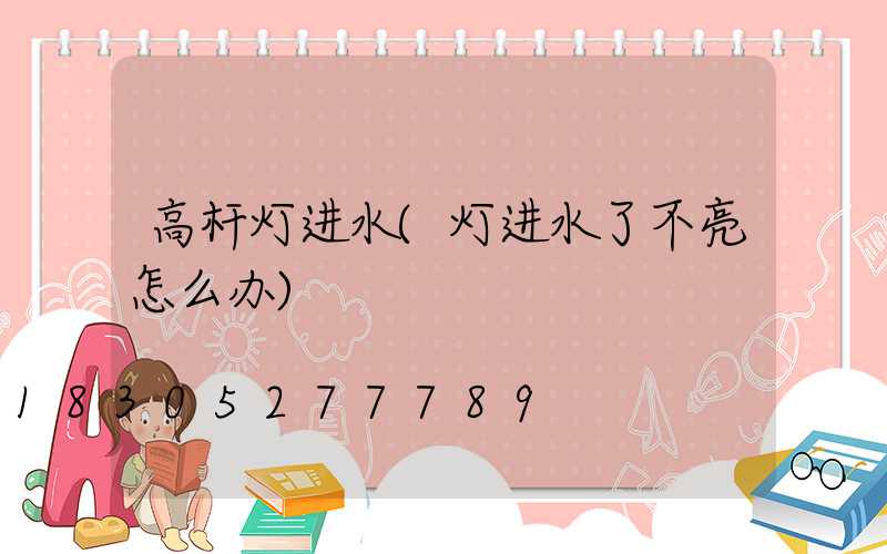 高杆灯进水(灯进水了不亮怎么办)