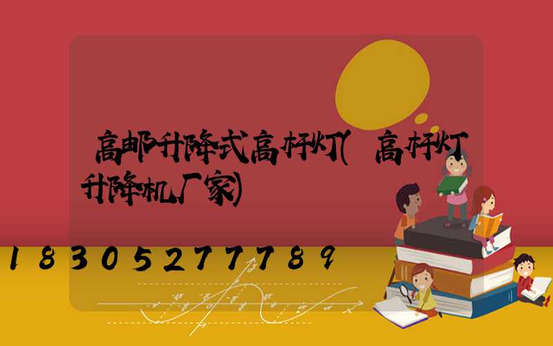 高邮升降式高杆灯(高杆灯升降机厂家)