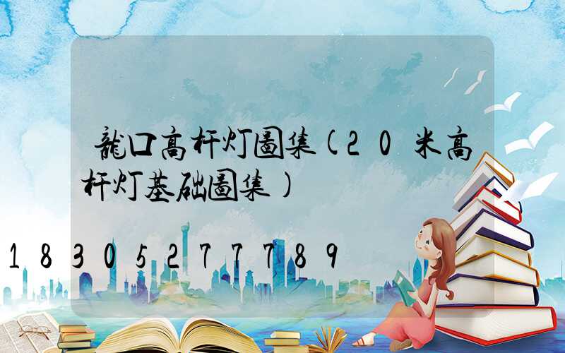 龙口高杆灯图集(20米高杆灯基础图集)